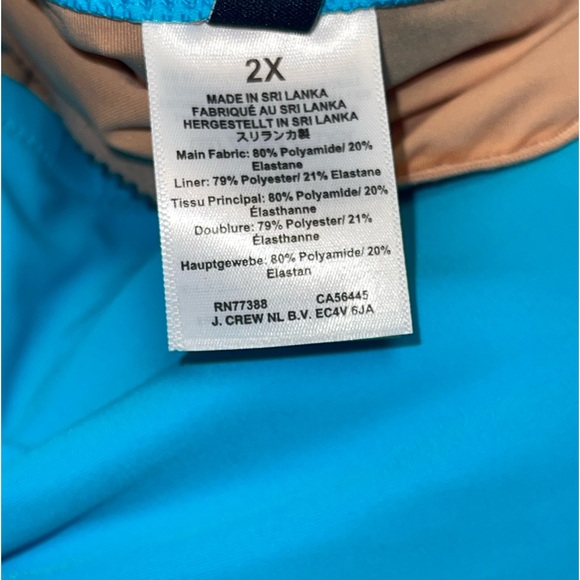 J.CREW ONE PIECE BLUE COLOR SWIMSUIT KEYHOLE WOMEN TUMMY CONTROL PLUS SIZE 2X - Picture 6 of 8